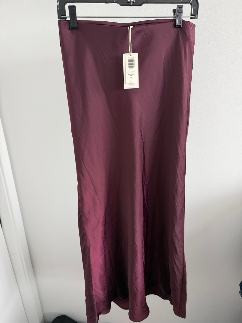 Z Supply Women's Satin Bias Skirt in Berry Wine Medium